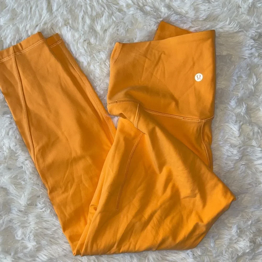 Lululemon Athletica Orange High-Waisted Leggings